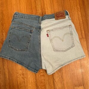 Levis 501 Jean Shorts Two Tone Split Color  Women’s size 30 (b5)
